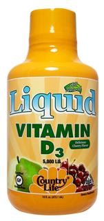 Our new great-tasting cherry Vitamin D3 5,000 IU Liquid. </p><p>Vitamin D3 is produced by the body when it's exposed to sunlight. Since many of us wear sunscreen daily, we have to depend on our diets to get Vitamin D3, but it's nearly impossible to get enough from what we consume. That's why Country Life offers a broad range of Vitamin D3 products to support multiple functions in the body..